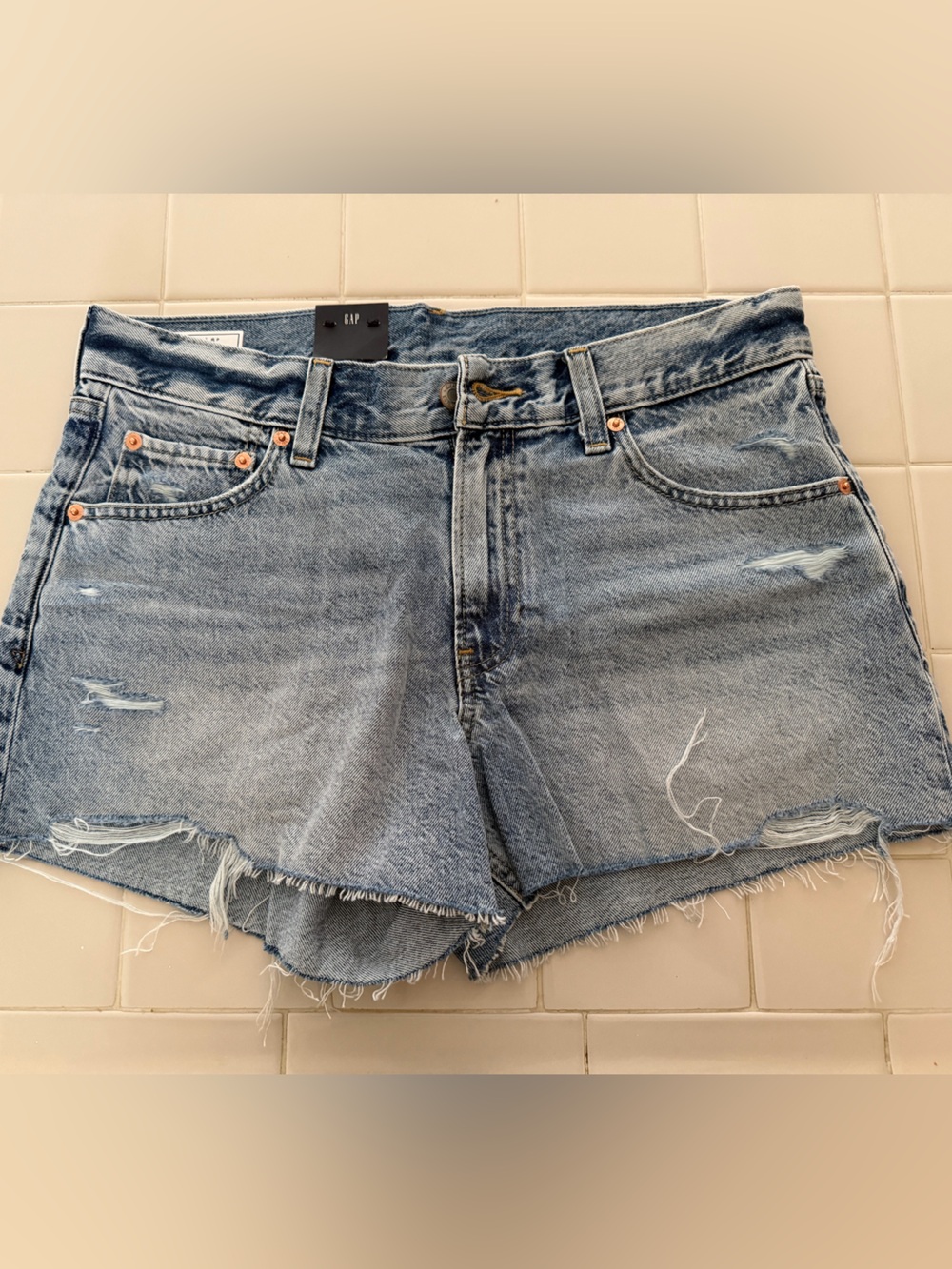 GAP Light Blue Distressed Denim Jean Shorts